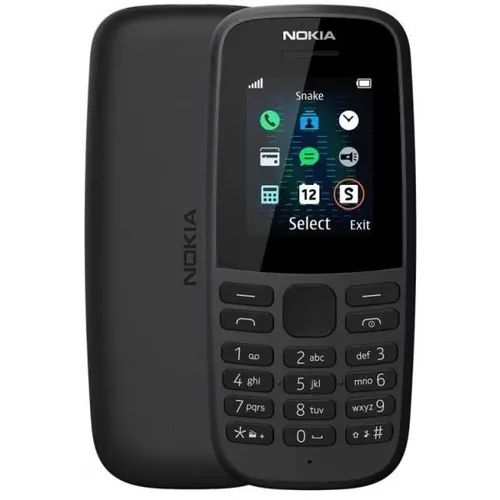 Nokia 105 Single Sim mobil telefoni, Black, 4 MB