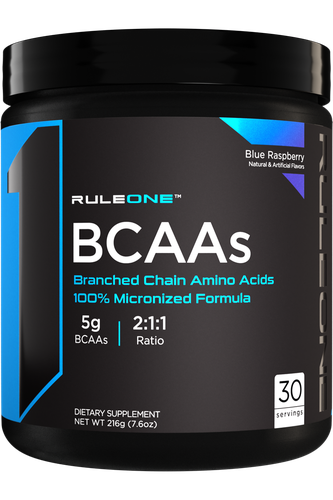 Aminokislotalar BCAAs Rule One, Blue Raspberry, 30 porsiya