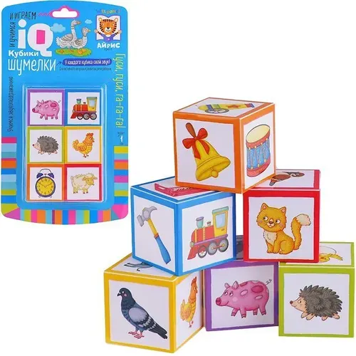 Умные кубики для малышей Шумелки 6 штук