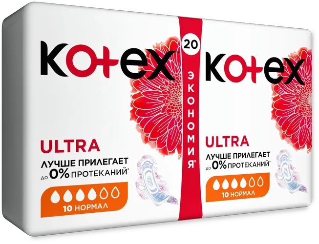 Прокладки Kotex Ultra Нормал, 20 шт, купить недорого