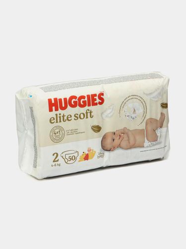 Huggies Elite Soft 2 taglik (3-6kg), 50 dona, фото