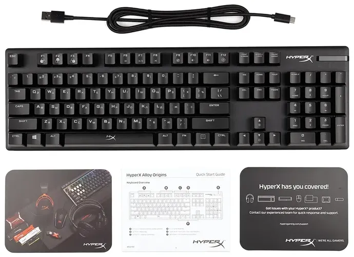 HyperX Alloy Origins PBT o‘yin klaviaturasi, qora, купить недорого