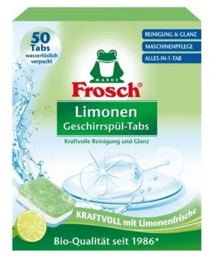 Таблетки для посудомоечной машины Frosch, 50 шт, Лимон, купить недорого