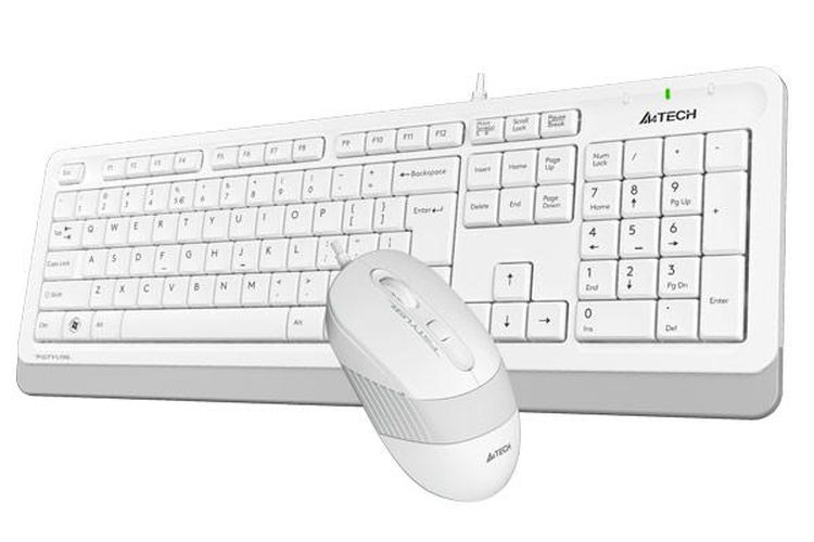 Клавиатура и мышь AvTech F1010 USB, Бело-Серый, фото