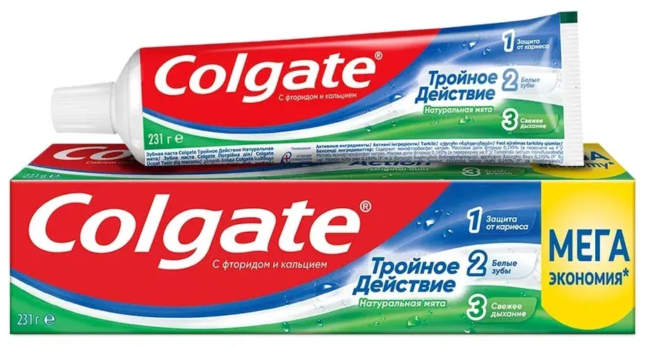 Зубная паста Colgate Тройное действие Натуральная мята комплексная, 150 мл