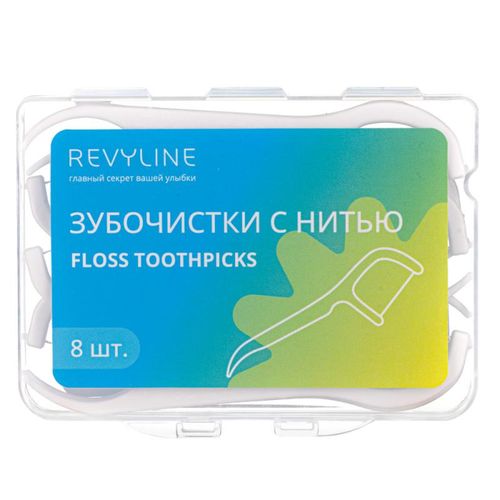 Зубочистки с нитью Revyline 8 шт, Белые