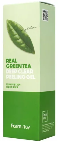 Отшелушивающий гель с экстрактом зеленого чая FarmStay Real Green Tea Deep Clear Peeling Gel, 100 мл, купить недорого