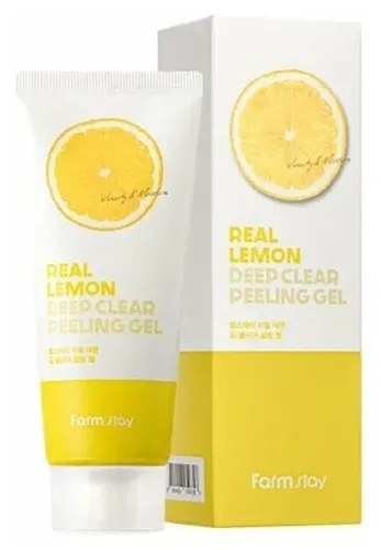 Пилинг-скатка для лица с лимоном FarmStay Real Lemon Deep Clear Peeling Gel, 100 мл, купить недорого