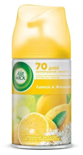 Сменный баллон для освежителя воздуха AirWick Лимон и женьшень, 250 мл, купить недорого