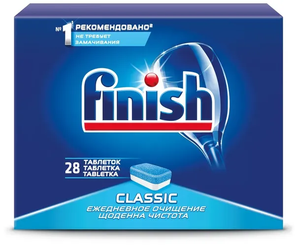 Finish Classic idish yuvish mashinasi tabletkalari, 28 dona