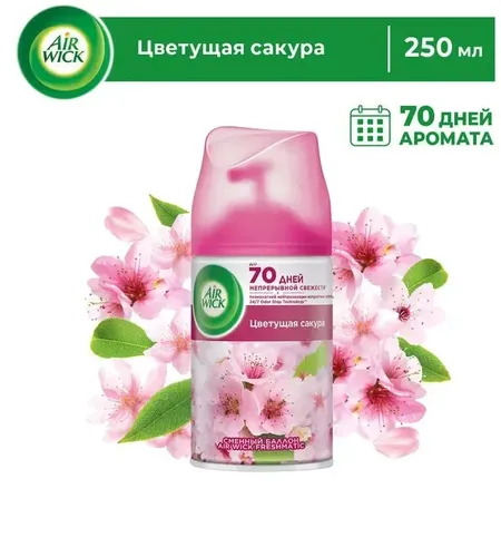 Airwick Freshmatic Pure uchun almashtiriladigan balon gilos gullari, 250 ml