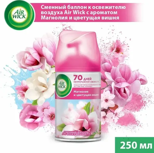 Сменный баллон Air wick Freshmatic Магнолия и цветущая вишня, 250 мл