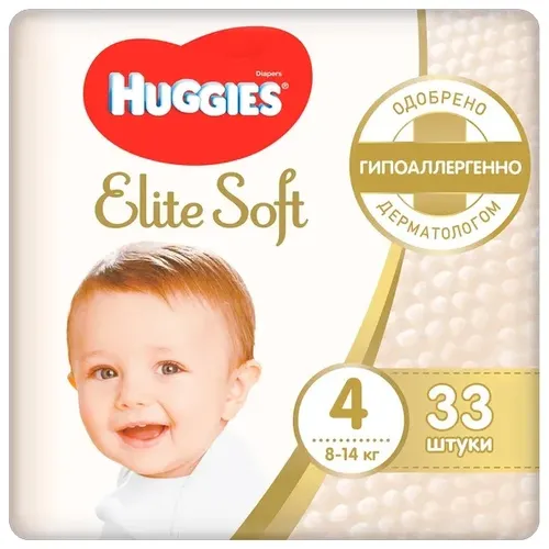 Подгузники Huggies Elite Soft 4 (8-14 кг), 33шт