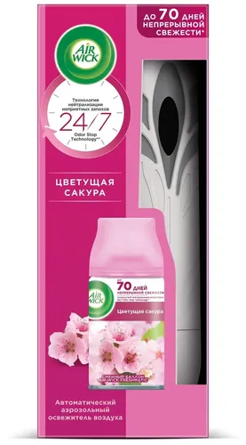 Avtomatik havo spreyi AirWick dispenseri + almashtiriladigan balon Sakura gullari, 250 ml, купить недорого