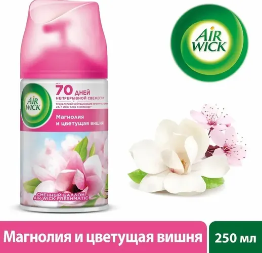 Сменный баллон Air wick Freshmatic Магнолия и цветущая вишня, 250 мл, купить недорого