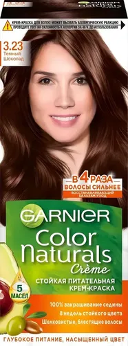 Garnier Color Naturals 3.23 “Темный шоколад” Краска для волос Крем-краска 8 недель стойкого цвета Глубокое питание Насыщенный цвет, 110 мл