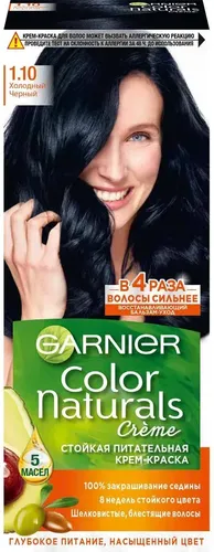 Краска для волос Garnier Color Naturals тон 1.10 Холодный черный, 110 мл