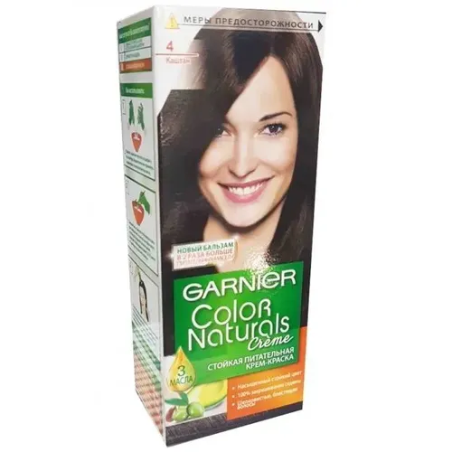 Garnier Color Naturals 4 “Каштан” Краска для волос Крем-краска 8 недель стойкого цвета Глубокое питание Насыщенный цвет, 110 мл, купить недорого