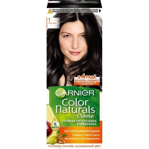 Garnier Color Naturals Soch bo'yoq ton 1 "Qora", 8 haftalik doimiy rang chuqur oziqlantirish Boy rang Barcha soch turlari uchun, 110 ml