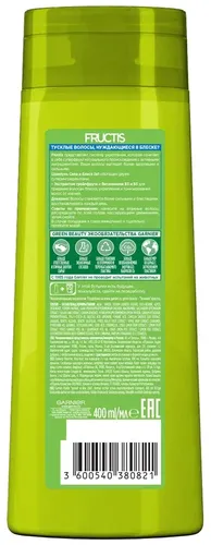 Garnier Fructis 2-in-1 "kuch va porlash" soch shampuni greypfrut ekstrakti va B3, B6, 400 ml vitaminlari bilan sochlarni mustahkamlaydi, купить недорого