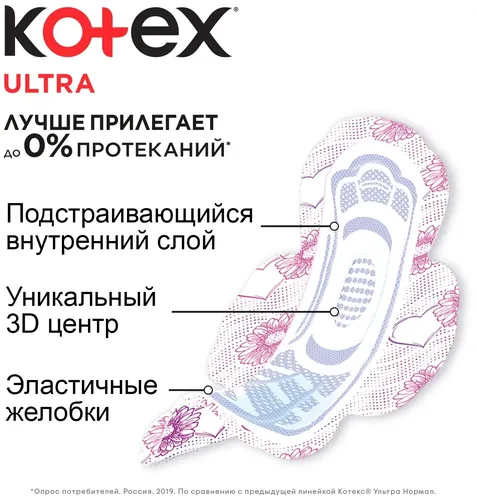 Kotex Ultra super sanitariya prokladkalari, 8 dona, купить недорого