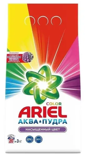 Ariel Стиральный порошок Аква-пудра Автомат Color Для цветного белья Защита цвета Без развода 20 стирок, 3 кг