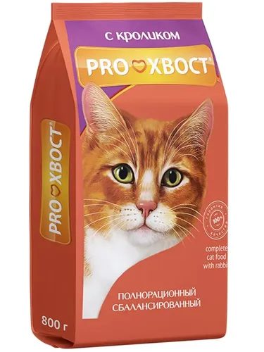 Корм сухой для кошек ProХвост с кроликом, 0,8 кг