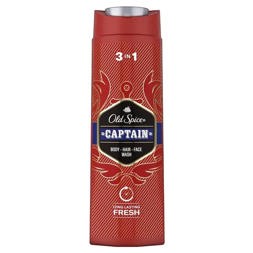 Dush uchun gel va shampun 2 dan 1 ta Old Spice Captain, 400 ml