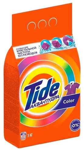 Tide Color Стиральный порошок Автомат Для цветного белья Без фосфатов и хлора Аква пудра, 3 кг