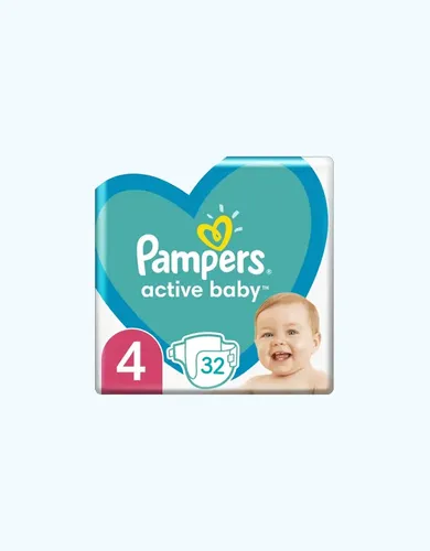 Pampers Active Baby Dry Tagliklari 4 o'lchamli (9-14 kg) 32 dona