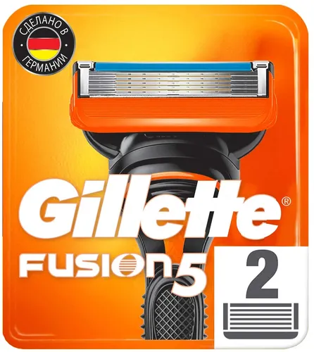 Сменные картриджи лезвия для бритья  мужские Gillette Fusion5, 2 шт