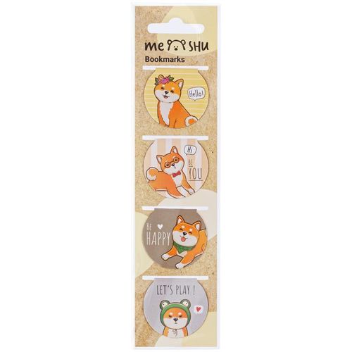 Закладки магнитные для книг Meshu "Cute dog", 4 шт