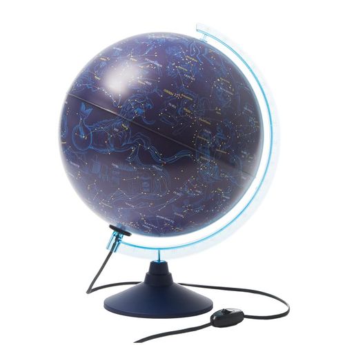 Globen globusi "Yulduzli osmon", 32 sm, dumaloq stendda yoritgich bilan 