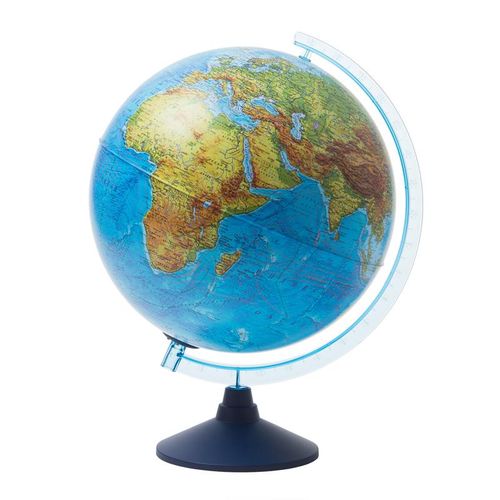 Globen globusi " Fizik-siyosiy, 32 sm, dumaloq stendda batareyali yoritgich bilan 