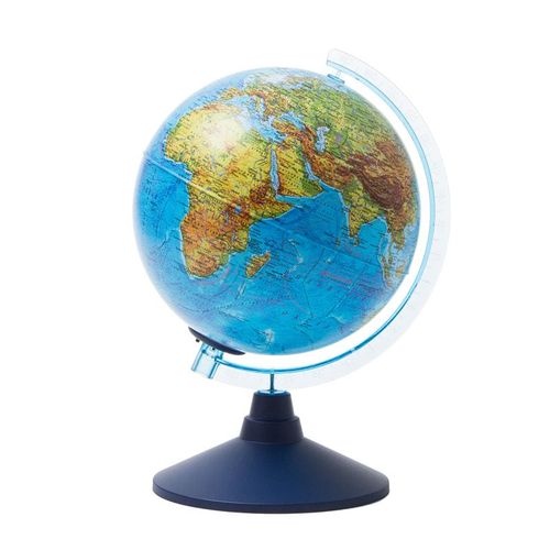 Глобус Globen "Физико-Политический", 21 см, с подсветкой от батареек на круглой подставке