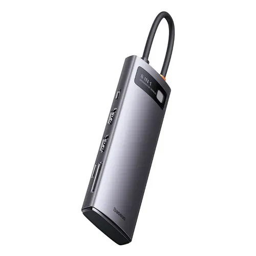 Baseus Metal Gleam Series 8in1 USB Type-C USB Hub (WKWG050113), Kulrang, в Узбекистане