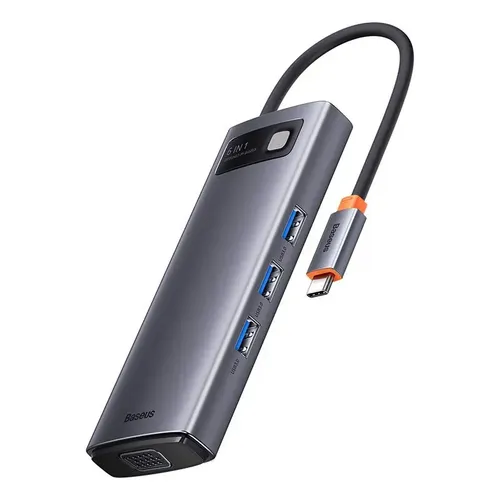 USB-хаб Baseus Metal Gleam Series HUB 6in1 WKWG030113, Серый