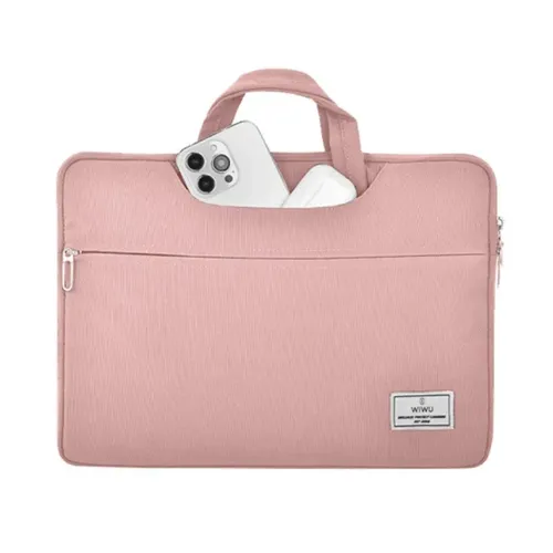 Noutbuk sumkasi WiWU ViVi Laptop Handbag для Macbook 15.6 dyuym, suv o'tkazmaydigan, pushti, купить недорого