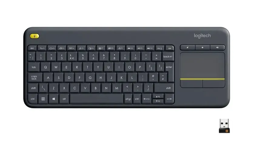 K400 Plus simsiz sensorli klaviatura, qora