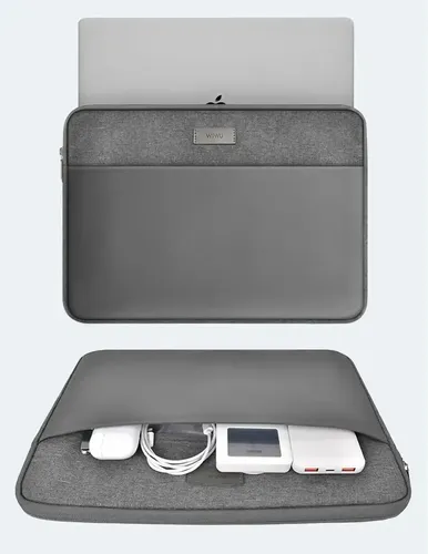 Чехол папка для MacBook Wiwu Minimalist Laptop Sleeve 14", Серый, купить недорого