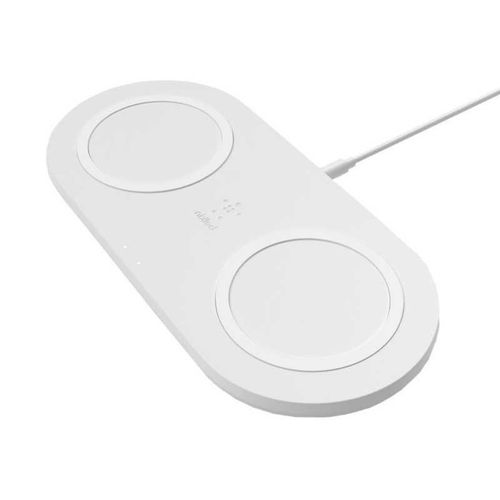 Беспроводное зарядное устройство Belkin Wireless Dual Pads Wireless Charging Qi, 15W, Белый