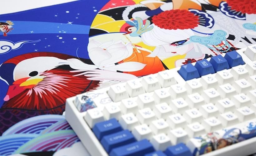 Коврик для мыши Varmilo Lovebirds Desk Mat, 900х400 мм, Голубой, в Узбекистане