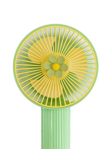 Вентилятор портативный Цветочек, Зелетный-Желтый, купить недорого