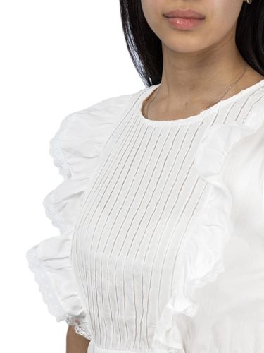 Блузка женская с валанами по бокам BLZ12, Белый, фото