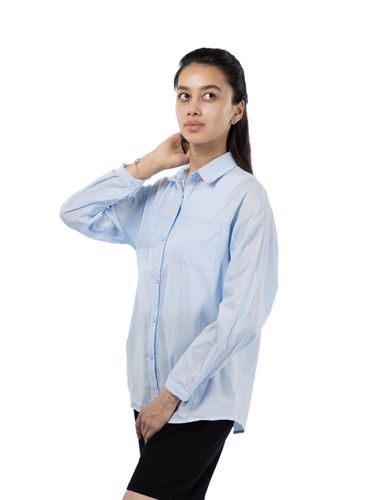 Рубашка полосатая однотонная RBSH02, Голубой, купить недорого