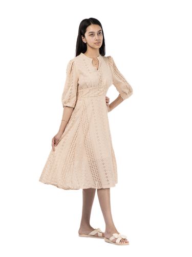 Платье плетенное женское DRS22, Бежевый, купить недорого