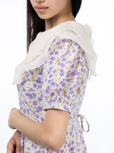 Платье с цветочным принтом DRS30, Фиолетовый, в Узбекистане