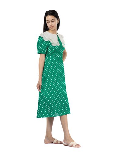 Платье женское в горошек DRS35, Зеленый, купить недорого