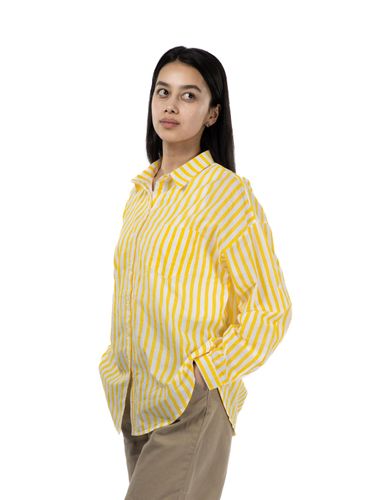 Рубашка полосатая цветная RBSH05, Желтый-Белый, в Узбекистане
