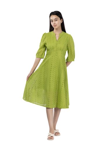 Платье плетенное женское DRS28, Зеленый